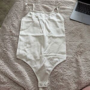 Express white Ribbed Top